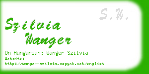 szilvia wanger business card